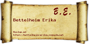 Bettelheim Erika névjegykártya